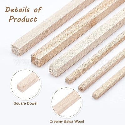 Balsa Strip in 20mm x 20mm x 1000mm Pack of 10Pc 