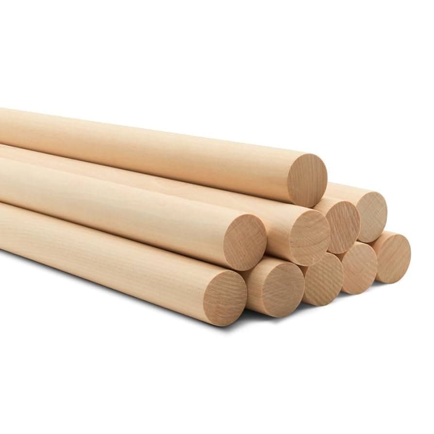 BIRCH WOOD DOWELS IN 8MM X 1000MM